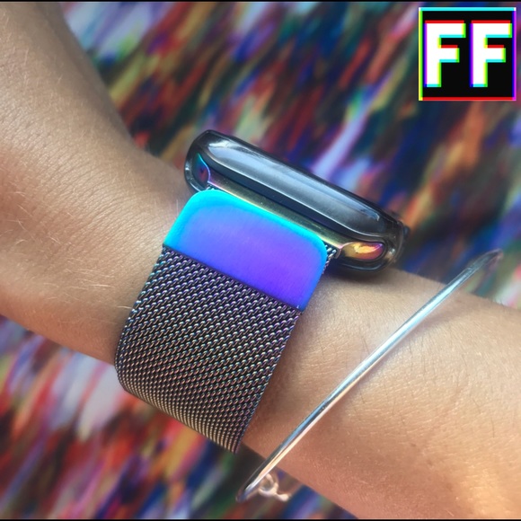Iridescent Milanese Loop Band for Apple Watch - Picture 6 of 8